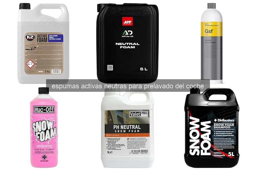 Comparativa de Espumas Activas Neutras para Prelavado de Coches