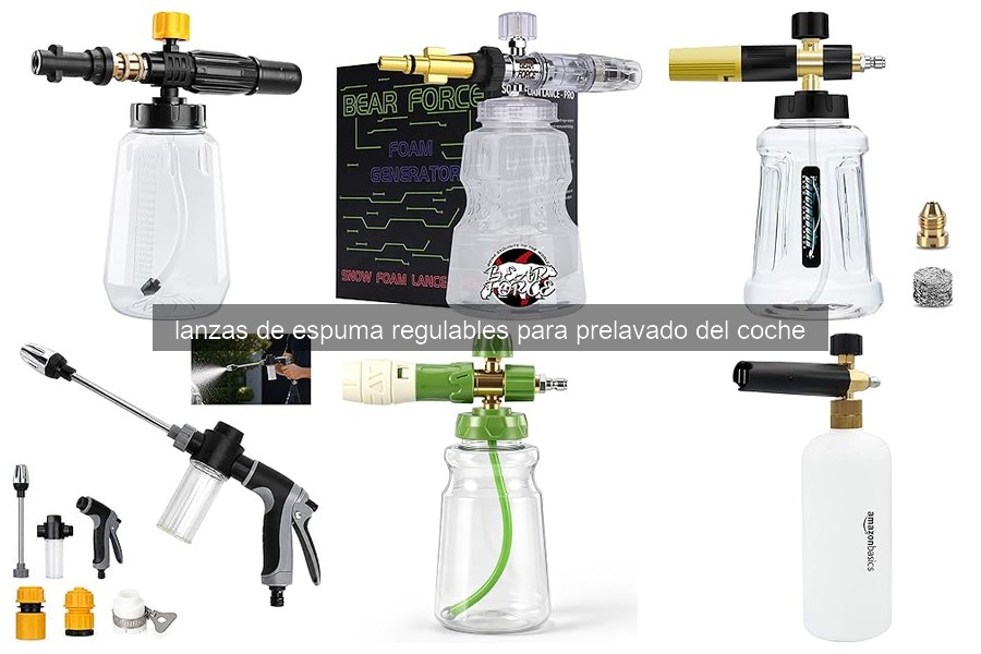Comparativa de lanzas de espuma regulables para lavado de coche